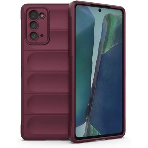 Coque En Silicone Liquide Airbag Pour Samsung Galaxy Note20 5g 6.7"" Inches, Housse Etui De Résistant Aux Chocs De Bouclier - Violet Foncé