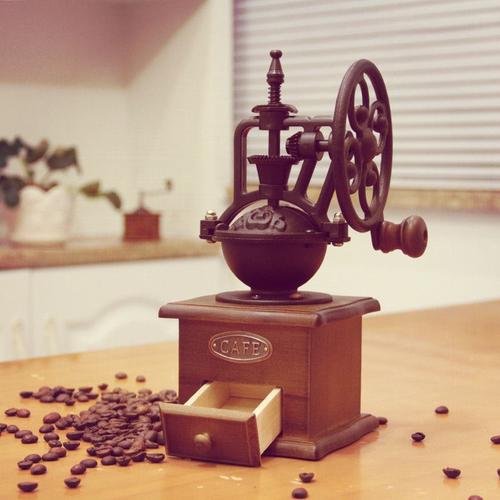 Moulin à café manuel en bois, moulin à café antique avec manivelle en fonte  pour faire du café en maille, décoration, meilleur cadeau, moulin à café  manuel.