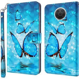 Coque Pour Nokia 6.3/G20/G10, Housse Premium En Cuir Nokia 6.3/G20/G10, Magnetique Flip Case Portefeuille Pu Cuir À Rabat Housse Étui De Protection Avec Porte Cartes Papillon 3