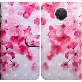 Coque Pour Nokia 6.3/G20/G10, Housse Premium En Cuir Nokia 6.3/G20/G10, Magnetique Flip Case Portefeuille Pu Cuir À Rabat Housse Étui De Protection Avec Porte Cartes Fleur 2