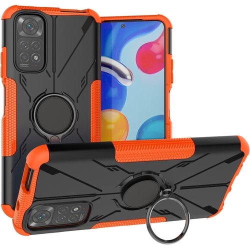 Coque Pour Xiaomi Redmi Note 11s Housse, Tpu + Pc 2 En 1 Double Protection, Antichoc, Résistant Aux Rayures, Avec Siège De Support, Xiaomi Redmi Note 11s Étui. Orange