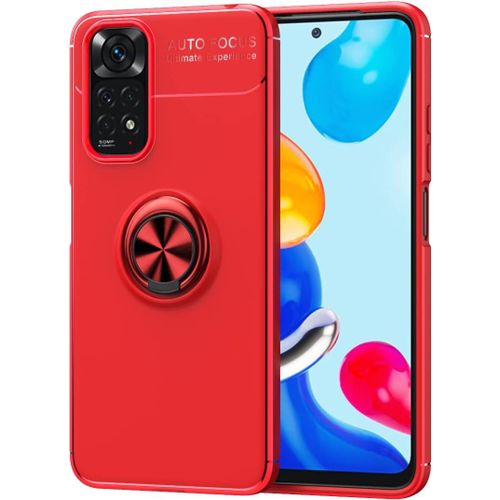 Coque Pour Xiaomi Redmi Note 11s Housse, Tpu Souple, Antichoc, Résistant Aux Rayures, Support D'anneau Rotatif À 360 Degrés, Pour Xiaomi Redmi Note 11s Étui. Rouge