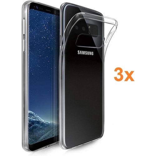 Lot De 3 Coque Pour Samsung Galaxy Note 8, Tpu Transparent En Silicone, Ultra Fine 0.33mm