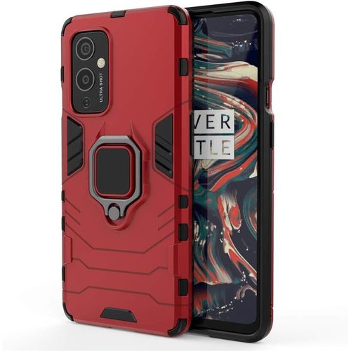 Coque Pour Oneplus 9 Avec Anneau Support Métallique Rotatif Étui De Protection Ultra Mince Antichoc Bumper Housse Protectrice Pour Oneplus 9 Rouge