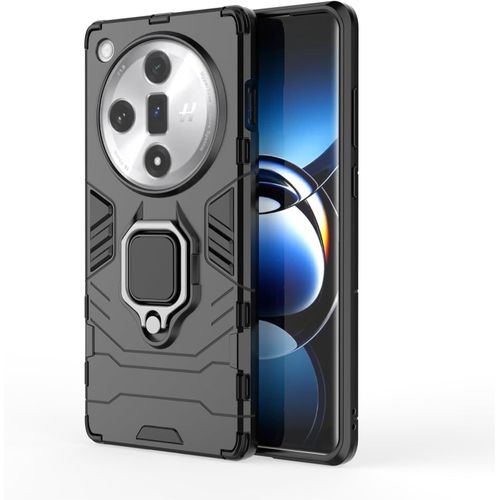 Coque Pour Oppo Find X7 Avec Anneau Support Métallique Rotatif Étui De Protection Ultra Mince Antichoc Bumper Housse Protectrice Pour Oppo Find X7 Noir
