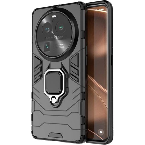 Coque Pour Oppo Find X6 Pro Avec Anneau Support Métallique Rotatif Étui De Protection Ultra Mince Antichoc Bumper Housse Protectrice Pour Oppo Find X6 Pro Noir