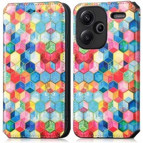 Pour Coque Xiaomi Redmi Note 13 Pro+ 5g, Avec Carte Fentes Magnétique Étui Pu Housse, Mignonne Motif Design Portefeuille Antichoc Protection Case Espace Magique