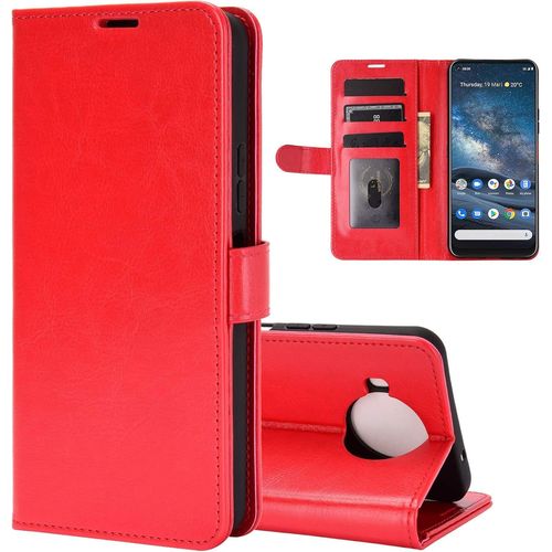 Etui Pour Nokia 8.3 Housse De Protection Anti-Choc Avec Cr¿¿Dit Carte Fente Etui En Cuir Pu + Int¿¿Rieur En Silicone Tpu Case Wallet Coque Pour Nokia 8.3 Smartphone£¬Rouge