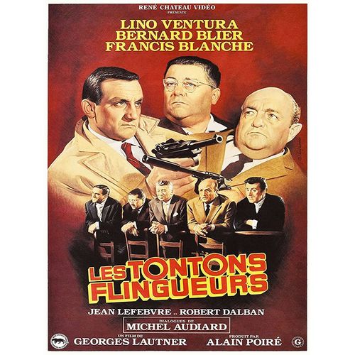 Les Tontons Flingueurs -Véritable Affiche De Cinéma Roulée-Format 40x60 Cm-De Georges Lautner Avec Lino Ventura, Bernard Blier, Jean Lefebvre, Francis Blanche - 1963 Ressortie 1980 Illustration Mascii