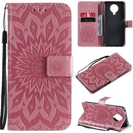 Étui Pour Nokia 6.3 Nokia G10 G20 Motif Tournesol En Cuir Pu Avec Rabat Magnétique Et Fentes Pour Cartes De Crédit Avec Dragonne Pour Nokia 6.3 Nokia G10 G20 Rose