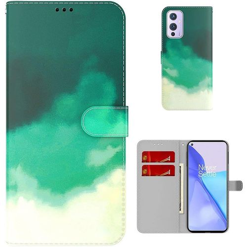 Étui De Protection En Cuir Synthétique Pour Oneplus 9 Tr-2 Avec Rabat Magnétique Et Emplacements Pour Cartes