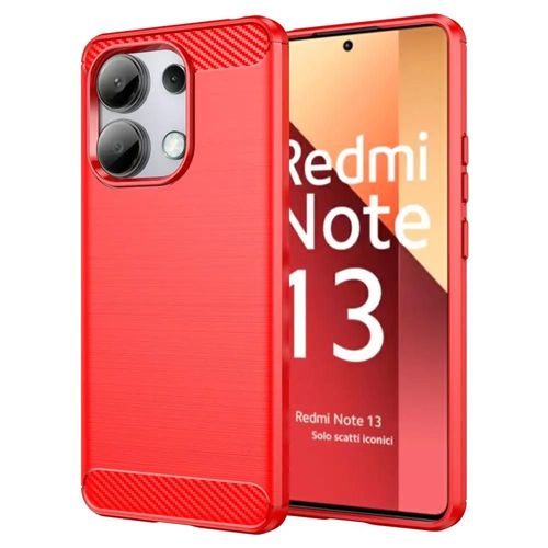 Coque Pour Xiaomi Redmi Note 13 4g - Housse Etui Silicone Gel Carbone + Film Ecran - Rouge