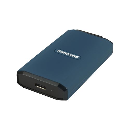 Transcend ESD410C - SSD - chiffré - 1 To - externe (portable) - USB (USB-C connecteur) - AES 256 bits - bleu foncé