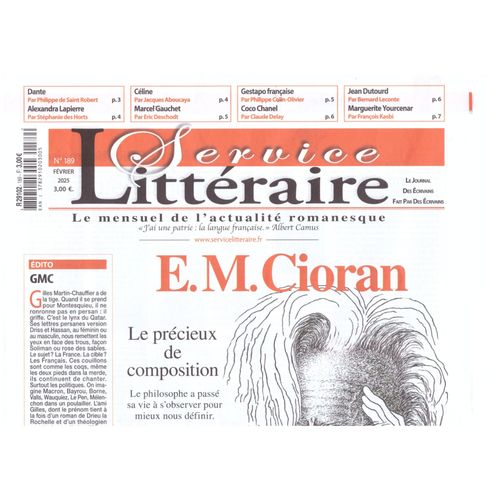 Service Littéraire 189 : E. M. Cioran