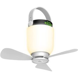 Ventilateur Plafond Portable 12V DC - 19,7" - Alimentation Pile Ou Batterie - Pour Camping, Tente, Camping-Car - Silencieux