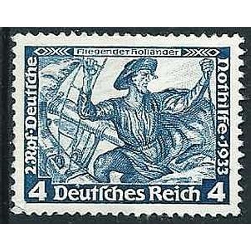 Allemagne, 3ème Reich, 1933, Très Beau Timbre Neuf** Luxe Yvert 471, Opéras De Wagner, Le Vaisseau Fantôme, Surtaxe Au Profit Du Secours D'hiver, Filigrane 'croix Gammées'
