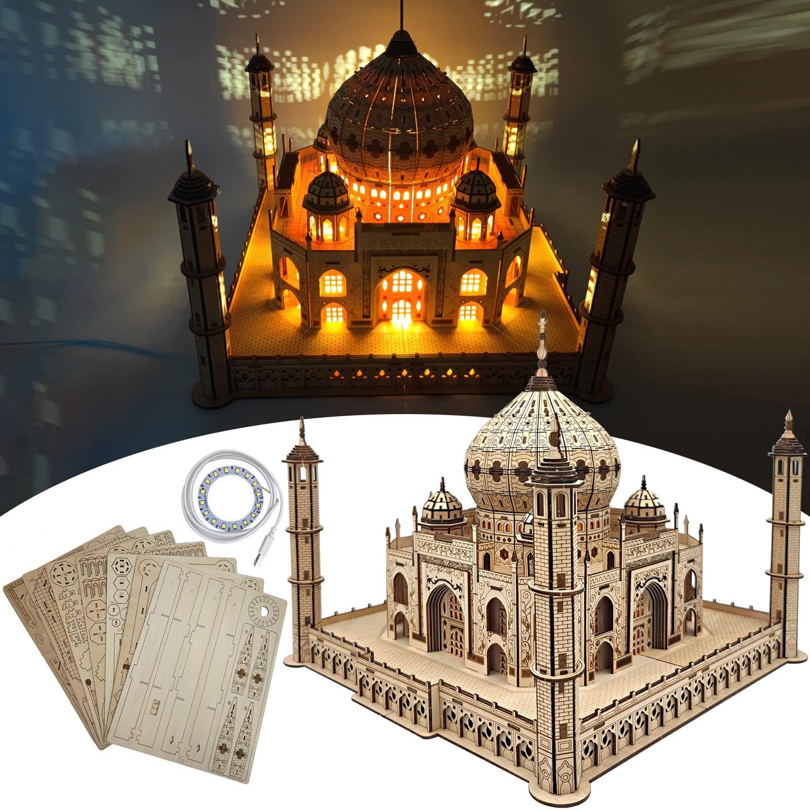 Puzzles 3D en bois pour adultes, enfants à partir de 7 ans - Kit de puzzle  mobile Taj Mahal avec lumière LED - Kit de construction de modèles de  bricolage éducatifs Parent - Enfant Jeux Anniversaire Fête des Pères  Gar?ons Filles Cadeau 416 pièces