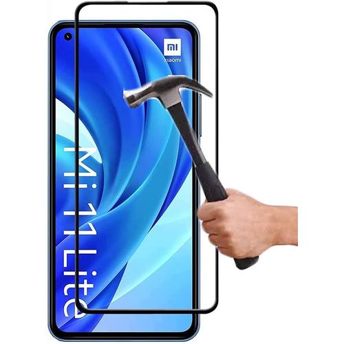 Verre Trempé Intégral Compatible Avec Xiaomi Mi 11 Lite 5g - Protection Ecran Verre Trempé Mi 11 Lite 5g Intégral - 9h Force Glass - Protection Verre Trempe Couverture Complète