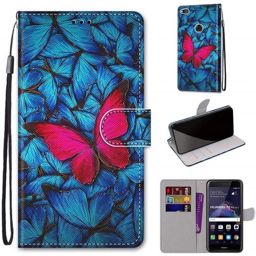 Huawei P8 Lite 2017 P9 Lite 2017 Coque Beau Pu Cuir Magnétique Flip Portefeuille Support Portecarte Dragonne Protecteur Coque Housse Étui Pour Huawei P8 Lite 2017 P9 Lite 2017 Dh20
