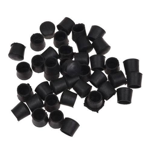 Sodial(R) 40 Pcs Caoutchouc Noir Chaise Table Pieds Tuyau Tube Tubage 14mm Embouts