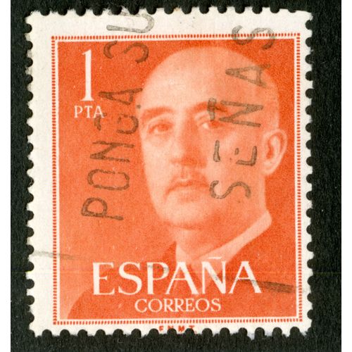 Timbre Oblitéré Espana, Correos, 1 Pta