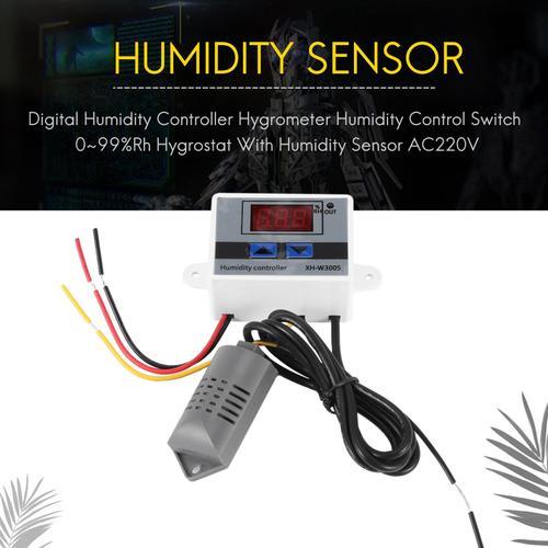 Contrôleur d’humidité numérique Hygromètre Commutateur de contrôle de  l’humidité Hygrostat avec capteur d’humidité facile