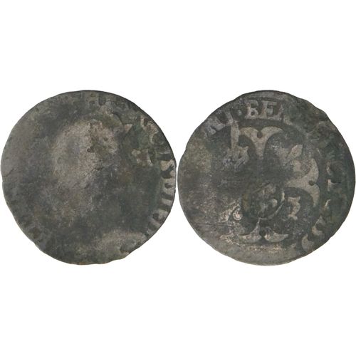 France - Monnaie Médiévale En Billon - Croix Avec Lys - Contremarque Lys - 13-225