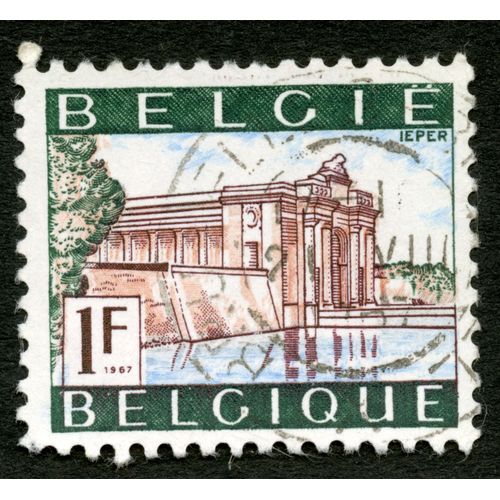 Timbre Oblitéré Belgique, Ieper, 1 F, 1967