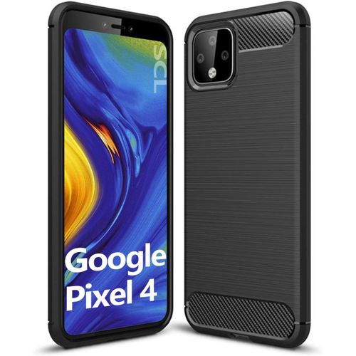 Google Pixel 4 Coque Pour Google Pixel 4, Coque De Protection En Fibre De Carbone Série Exquise Avec Technologie Anti-Rayures Et D'absorption De Chocs - Noir