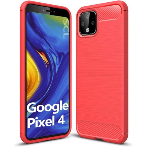Google Pixel 4 Coque Pour Google Pixel 4, Coque De Protection En Fibre De Carbone Série Exquise Avec Technologie Anti-Rayures Et D'absorption De Chocs, Case For Google Pixel 4 - Rouge