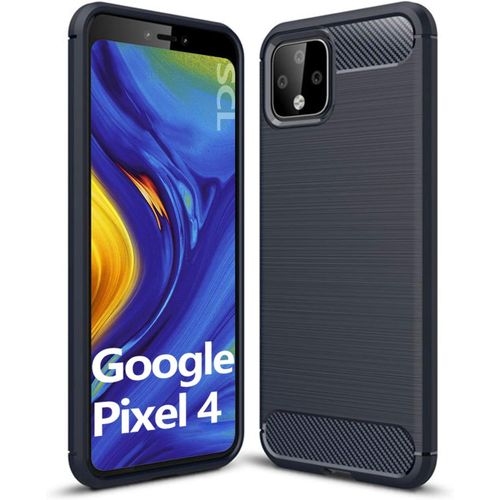 Google Pixel 4 Coque Pour Google Pixel 4, Coque De Protection En Fibre De Carbone Série Exquise Avec Technologie Anti-Rayures Et D'absorption De Chocs, Case For Google Pixel 4 - Bleu
