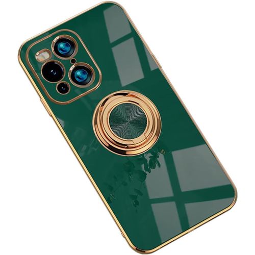 Coque Pour Oppo Find X3/X3 Pro Étui Avec Support, Coque Avec Anneau Rotatif 360 °, Souple Silicone Tpu Housse Élégant Ultra-Fin Antichoc, Vert