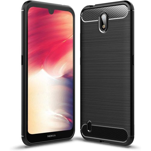 Coque Pour Nokia 1.3 Coque Pour Nokia 1.3 Coque, Texture En Fibre De Carbone Brossée, Technologie Anti-Rayures Et D'absorption De Chocs - Noir