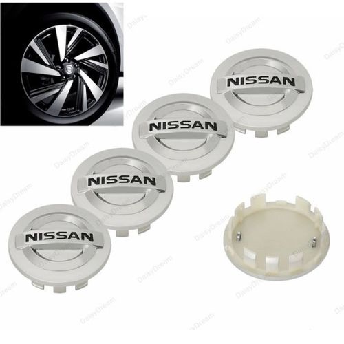 Lot De 4 Centre De Roue Cache Moyeu Pour Nissan 54mm-Argent