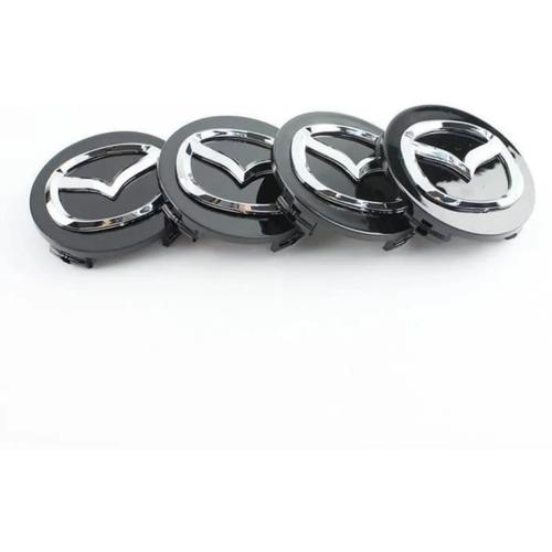 Lot De 4 Centre De Roue Cache Moyeu Pour Mazda 56mm -Noir