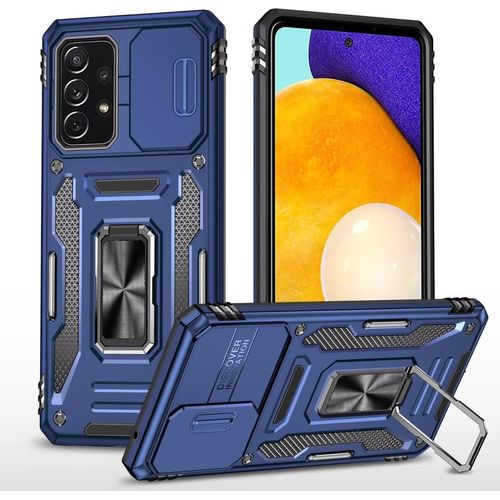 Coque Pour Samsung Galaxy A52s/A52 4g/5g, Protection De La Caméra En Pc Dur, Military Grade Anti-Chute Antichoc Housse, Etui Avec Béquille Améliorée, Marine