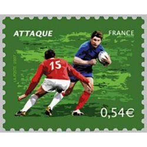 France 2007, Très Beau Timbre Neuf** Luxe Yvert 4064, Coupe Du Monde De Rugby, Phases De Jeu, L'attaque. -