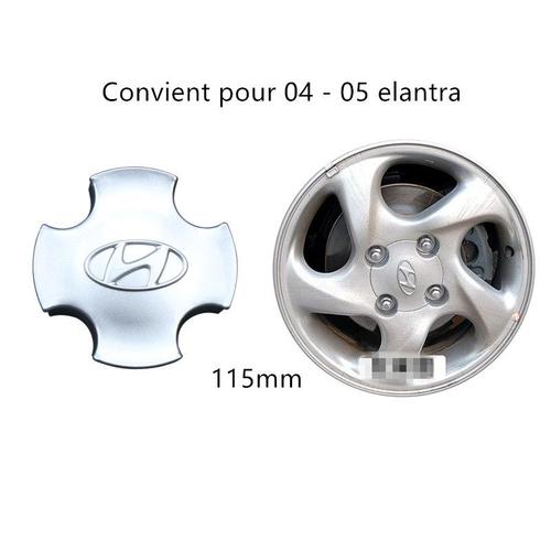 Lot De 4 Centre De Roue Cache Moyeu Pour Hyundai 115mm-Argent