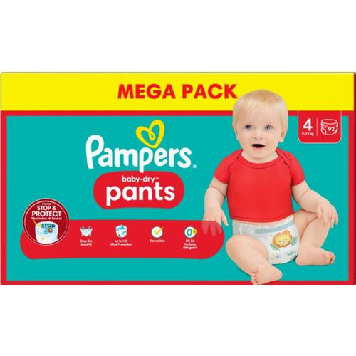 92 Couches Pampers Baby-Dry Pants Taille 4 (9-15 Kg) Culotte Bébé Stop & Protect