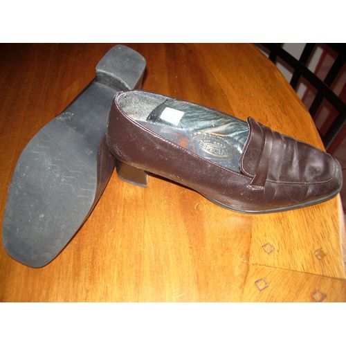 Escarpins Marron Foncé Cuir Pointure 38
