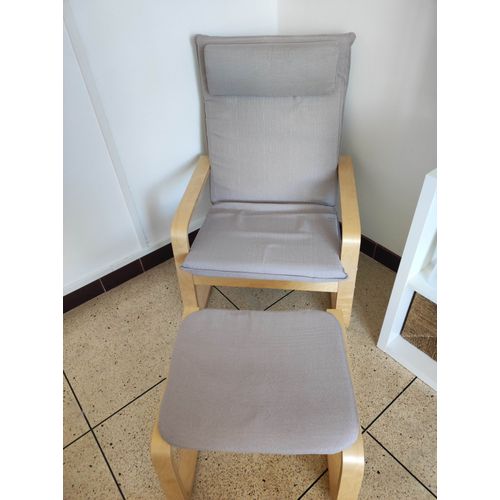 Fauteuil Inclinable Avec Repose-Pieds En Bois