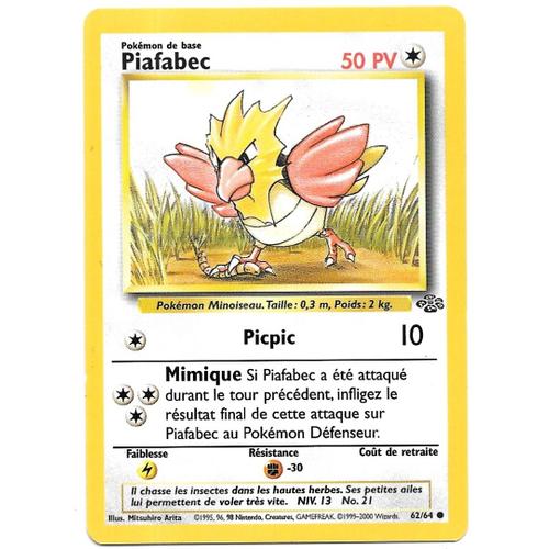 Carte Pokémon Piafabec 62/64 - Wizards Jungle (Vf)