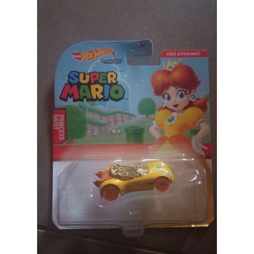 Hot Wheels Super Mario - Grm38 - Voiture Véhicule En Métal 1 64 - Princess Daisy