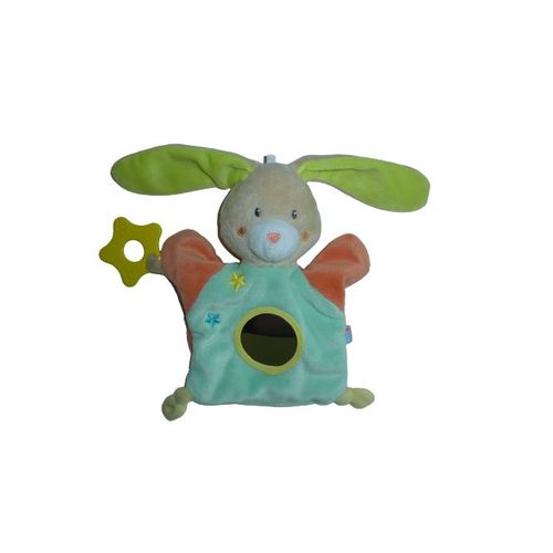Doudou Marionnette Lapin Vert Orange Comme Neuf Sucre D'orge