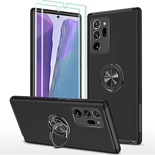 Coque Pour Samsung Galaxy Note 20 Ultra 5g Étui Housse, Protection À 360 Degrés En Matériau Pc+Tpu Avec Film Tempéré De Protection De La Anti-Snooping,Noir