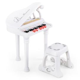 1:12 Mini piano à queue en bois avec tabouret pour accessoire de