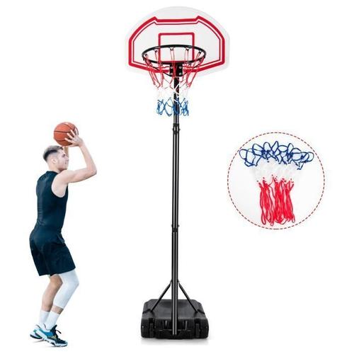 Costway Panier De Basketball Sur Pied Hauteur Réglable 158-210 Cm Avec Filets, Base Remplissable, 2 Roues Intégrées, Panneau Arrière