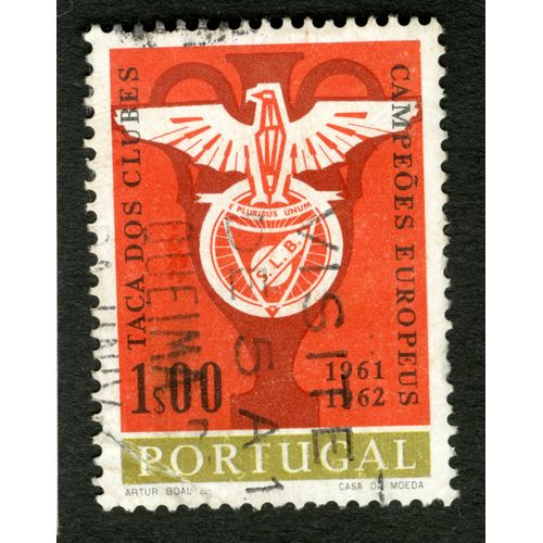 Timbre Oblitéré Portugal, Taca Dos Clubes Campeoes Europeus, 1961-1962, 1s00