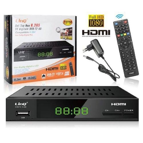 Trade Shop - Décodeur Tv Numérique Terrestre T2 Set Top Box Full Hd Dvb-t2 Hd H.265 Pvr T2758