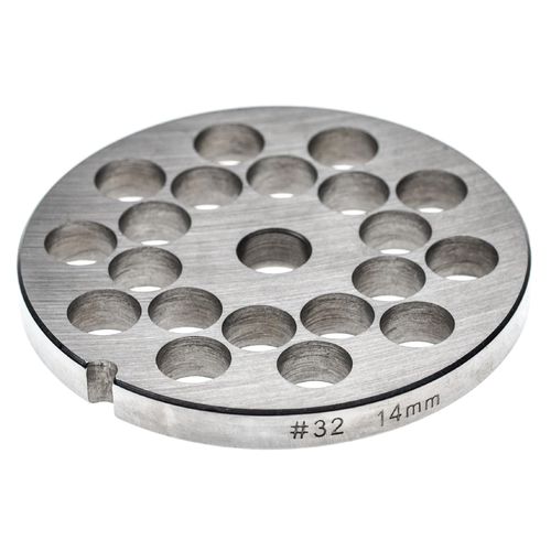 vhbw Grille taille 32 compatible avec Fama hachoir à viande - Diamètre des trous 14mm, trou central 13,4mm, acier inoxydable